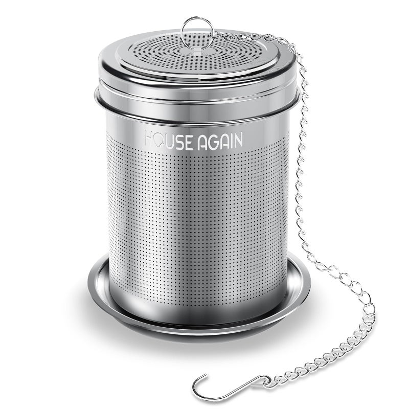 House Again Tea Infuser, Extra Fine Mesh Tea Strainers for Loose Tea, 18/8 Stainless Steel Tea Strainer with Extended Chain Hook, Tea Steeper for Brew Tea, Spices & Seasonings, for Single Cup - Image 1